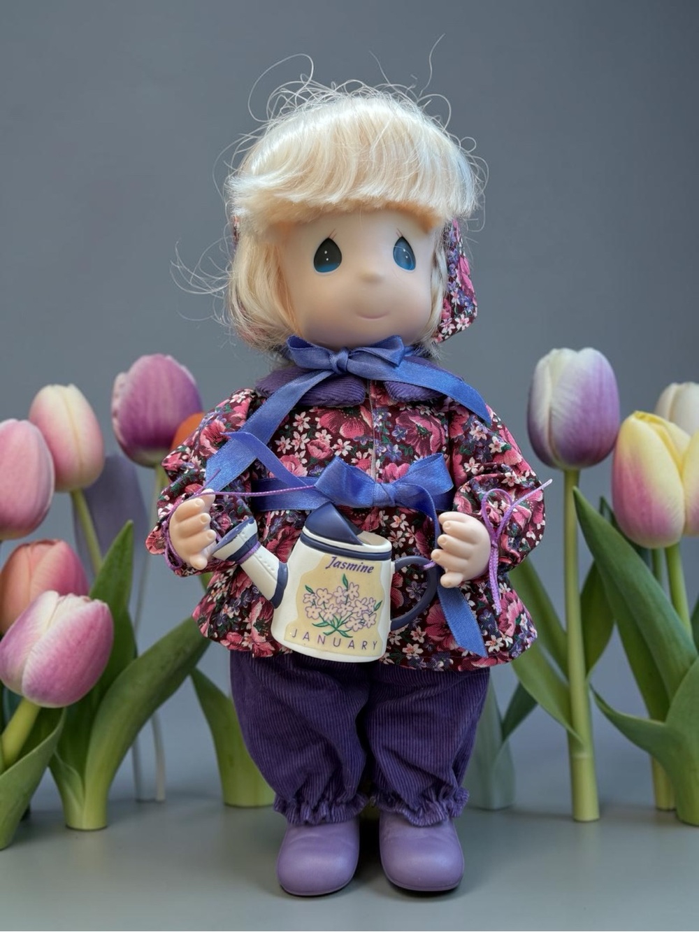 Precious Moments January Doll with Jasmine Watering Can